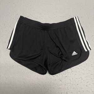 Adidas Climalite Women's Large Black 3-Stripes Logo Athletic Workout Shorts